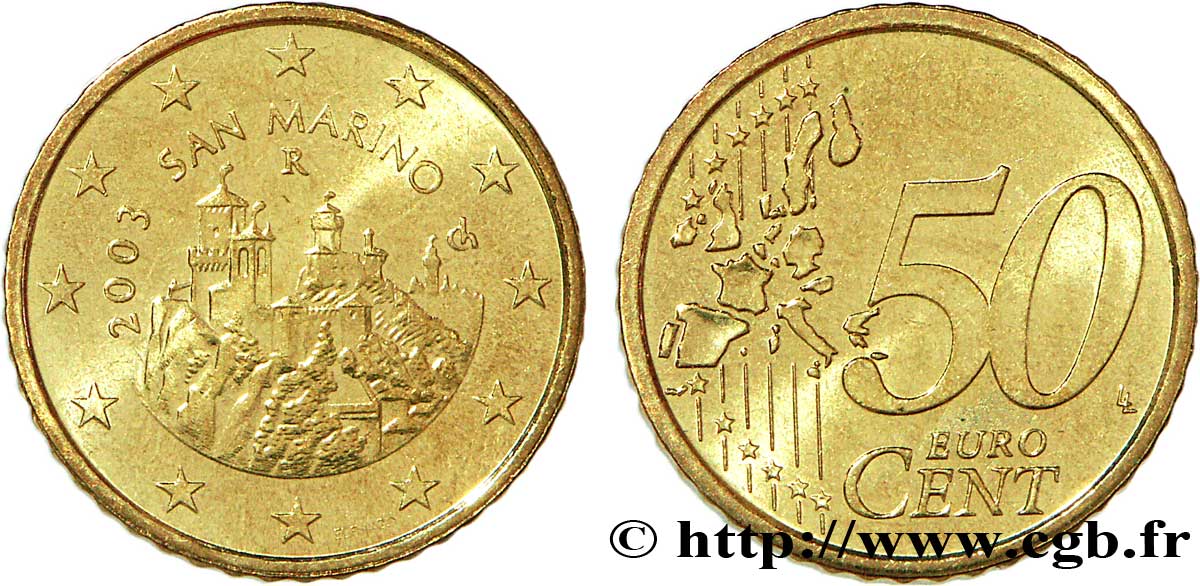 SAN MARINO 50 Cent FORTERESSE 2003 MS63