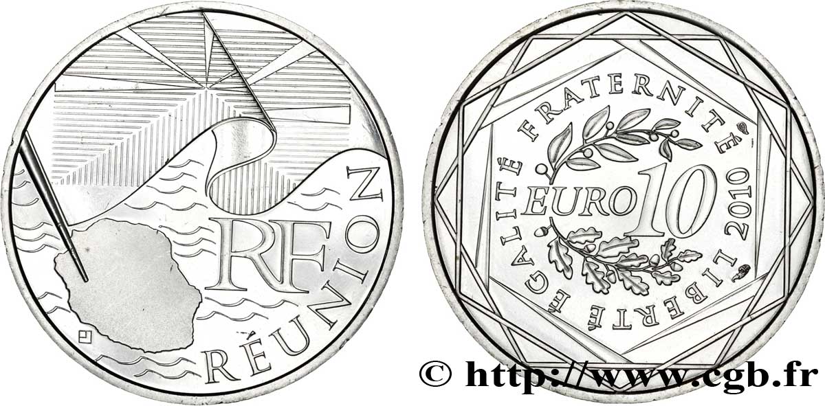 FRANKREICH 10 Euro des RÉGIONS - RÉUNION 2010