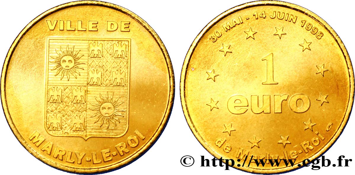 FRANCIA 1 Euro Ville de Marly-le-Roi 1998 MS64