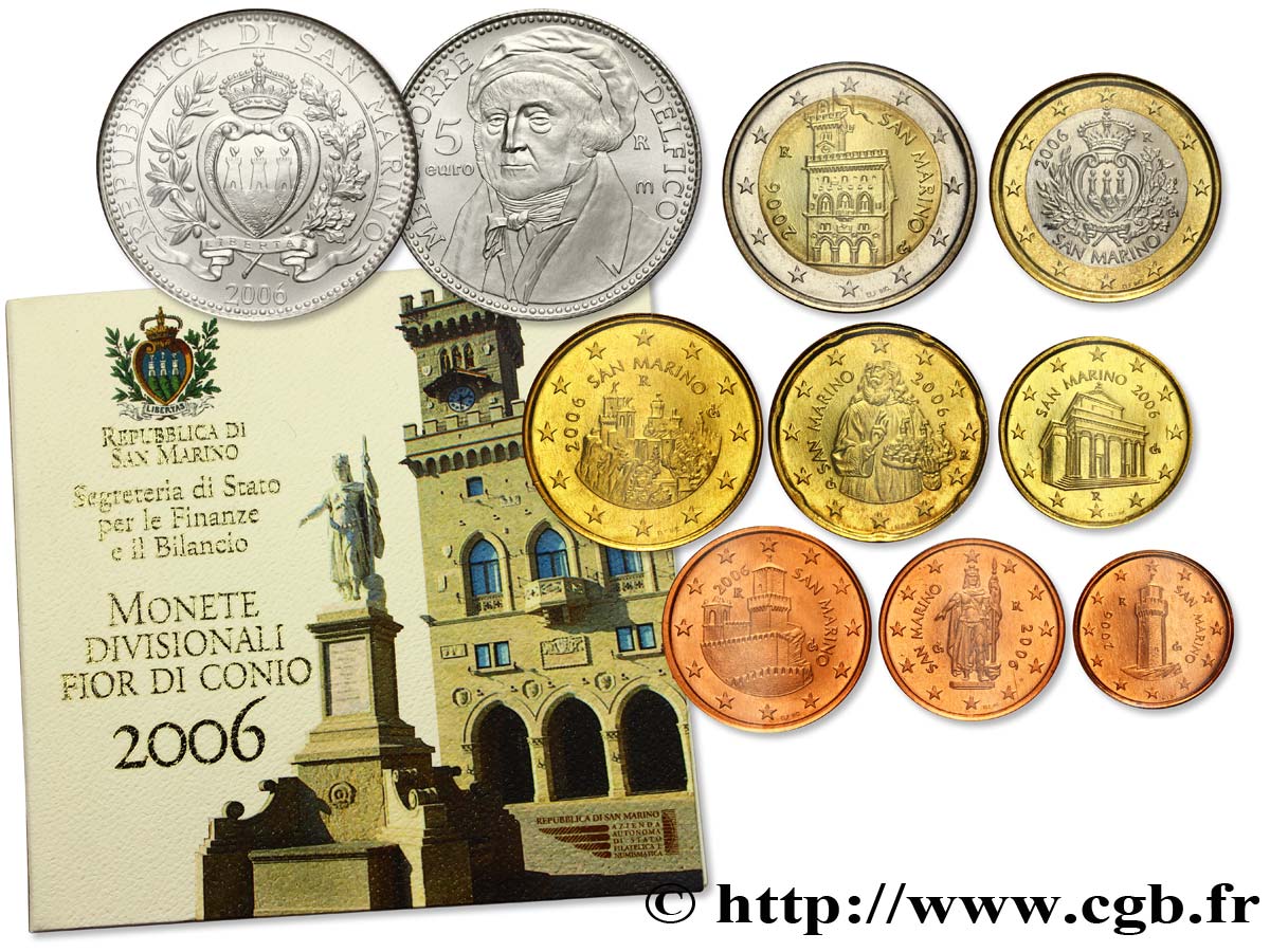 SAN MARINO SÉRIE Euro BRILLANT UNIVERSEL  2006 Brilliant Uncirculated