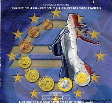 FRANKREICH COFFRET 4 SÉRIES Euro BRILLANT UNIVERSEL 1999-2000-2001-2002 n.d.