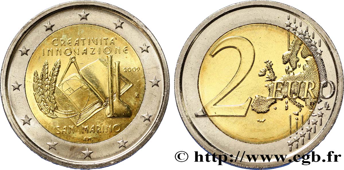 SAN MARINO 2 Euro ANNÉE EUROPÉENNE DE LA CRÉATIVITÉ ET DE L INNOVATION 2009 MS