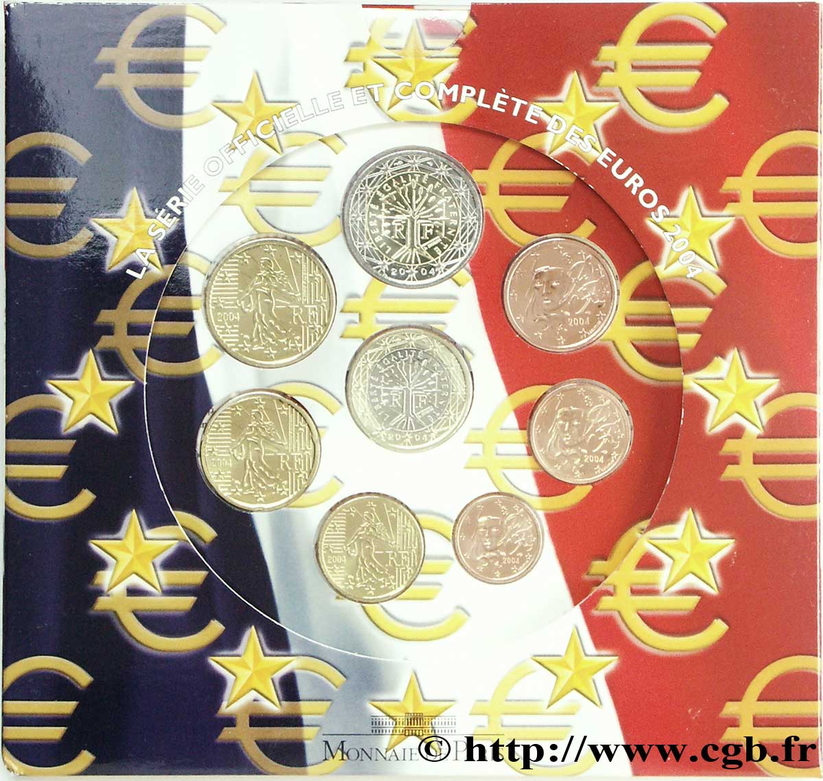 FRANCE SÉRIE Euro BRILLANT UNIVERSEL  2004 Brilliant Uncirculated