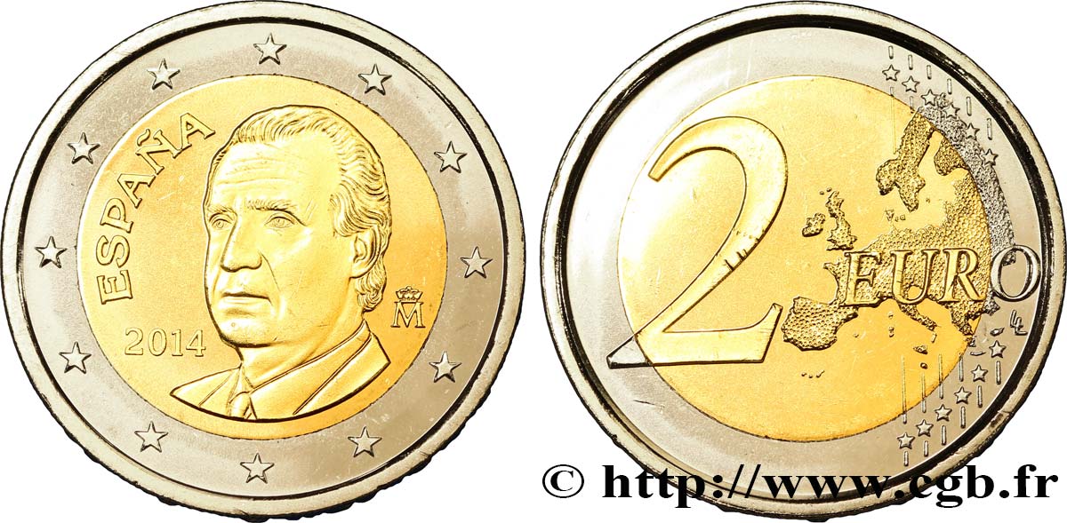 SPANIEN 2 Euro JUAN-CARLOS I 2014