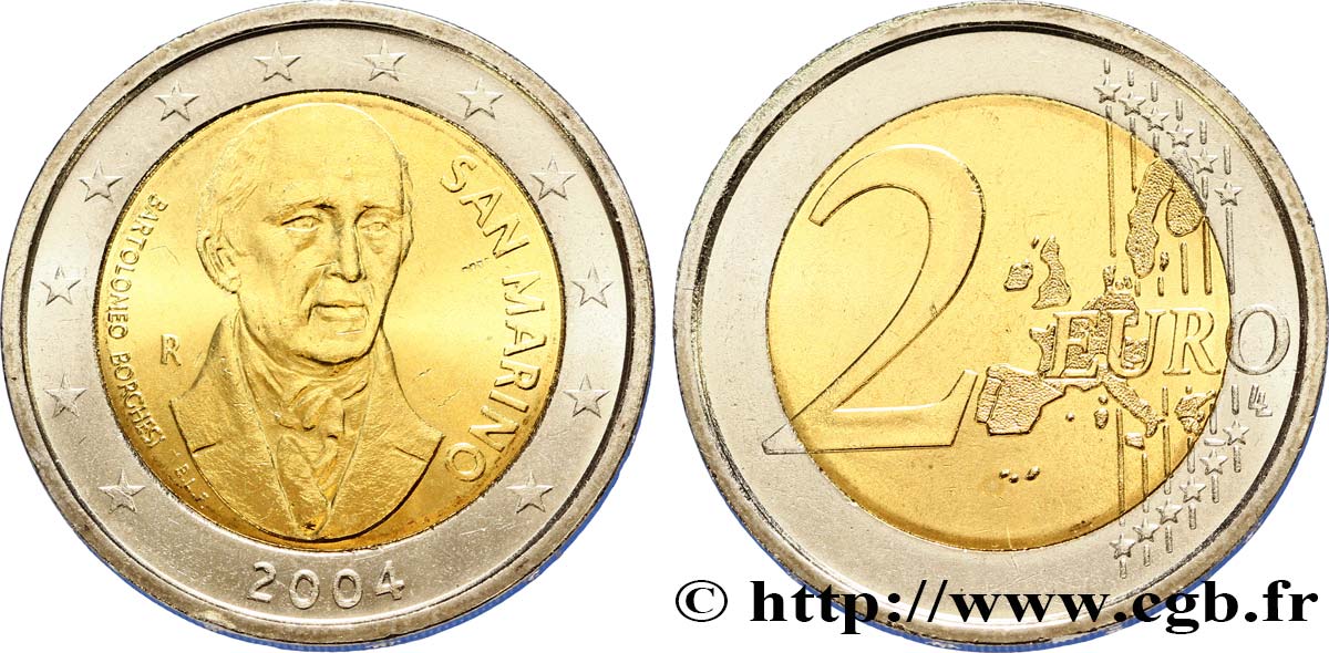 RÉPUBLIQUE DE SAINT- MARIN 2 Euro BARTOLOMEO BORGHESI 2004 SUP