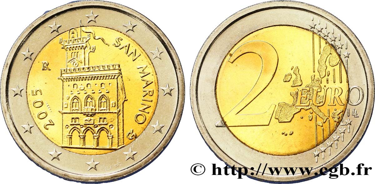 SAN MARINO 2 Euro DOMUS MAGNA 2005 MS63