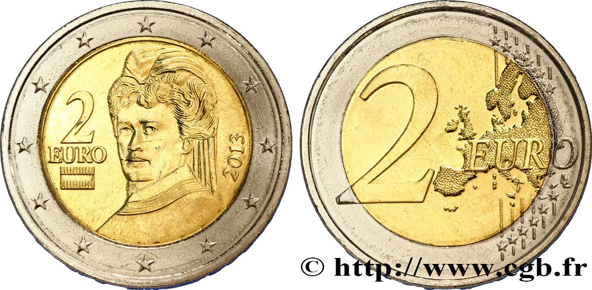 Piece De 2 Euros Bertha Von Suttner