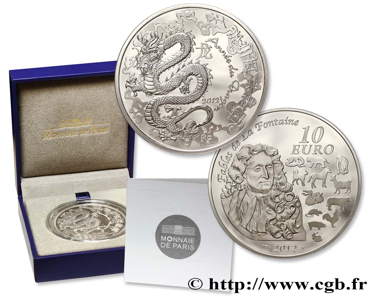 FRANCE Belle Épreuve 10 Euro ANNÉE DU DRAGON 2013 Proof set