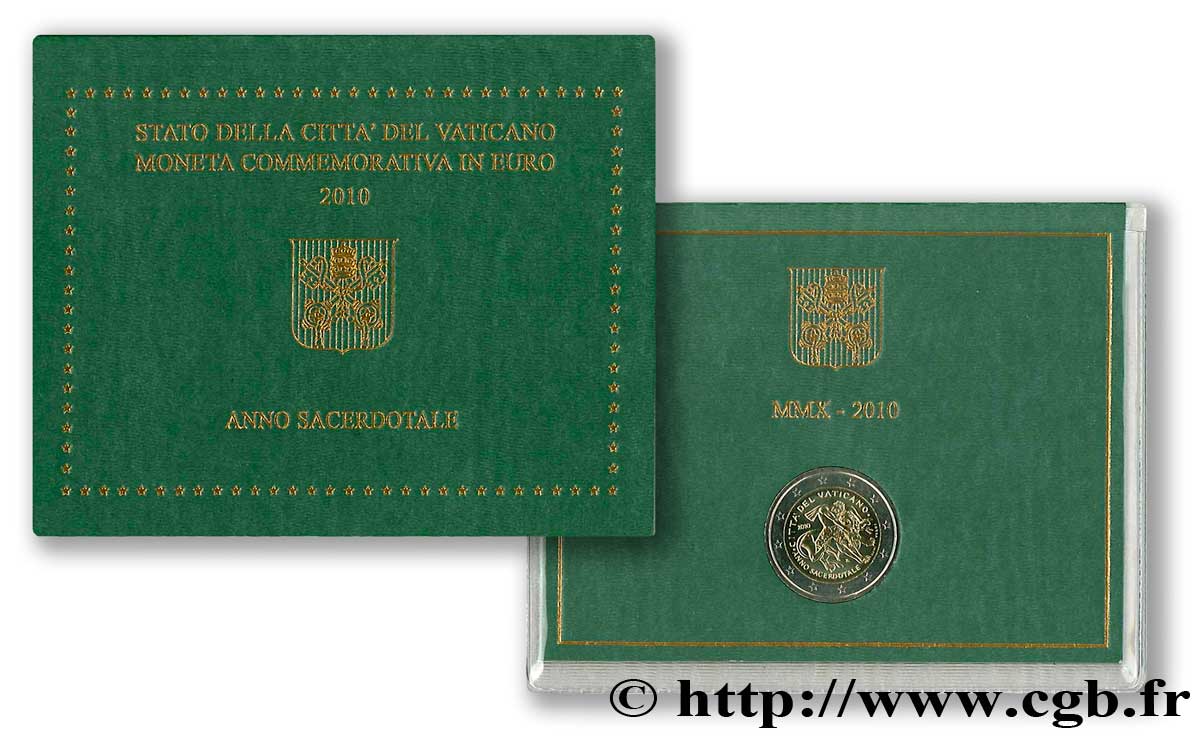 VATICAN 2 Euro ANNÉE SACERDOTALE 2010 Brilliant Uncirculated