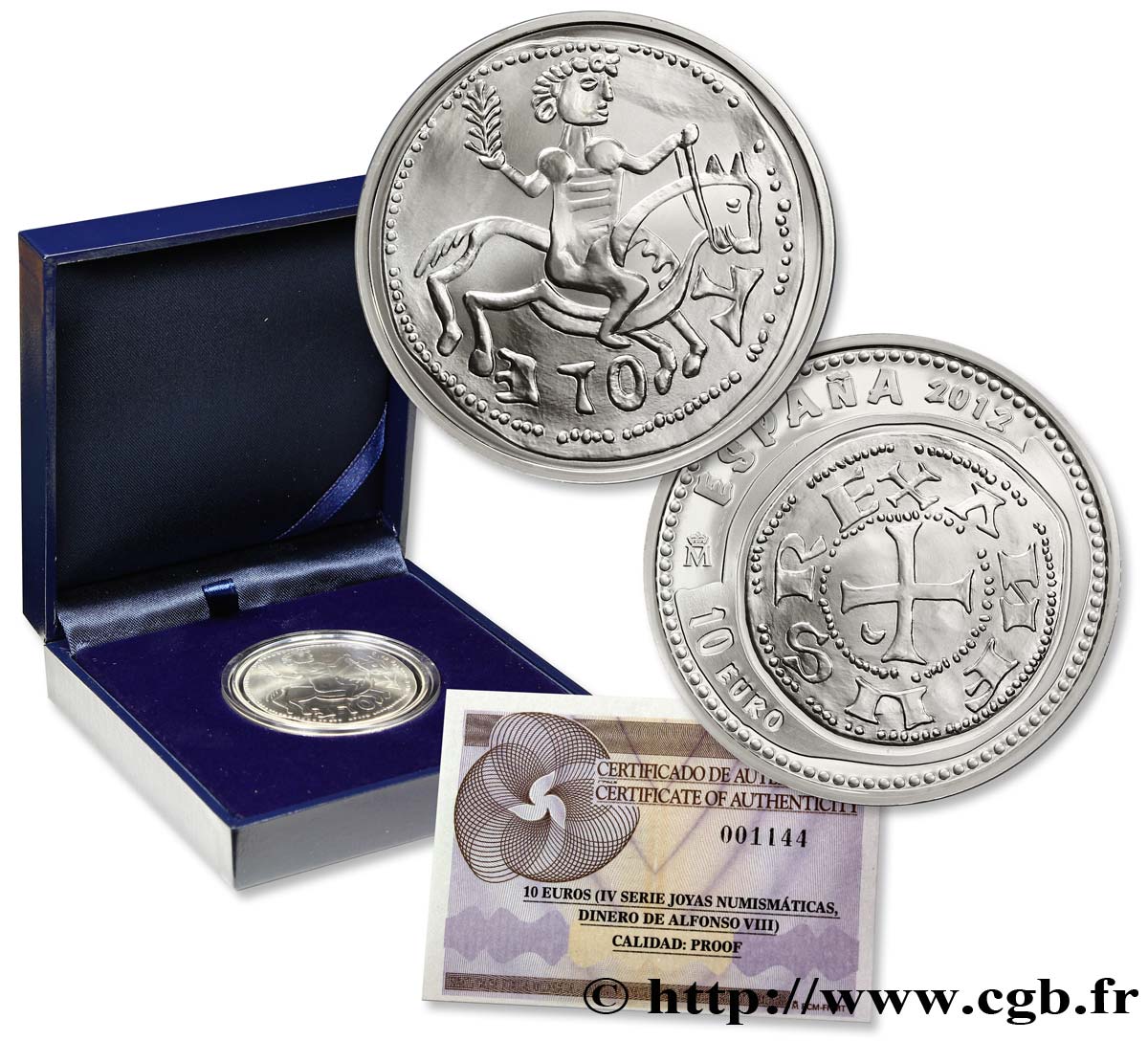 ESPAGNE Belle Épreuve 10 Euro DINERO DE ALFONSO VIII 2012 BE