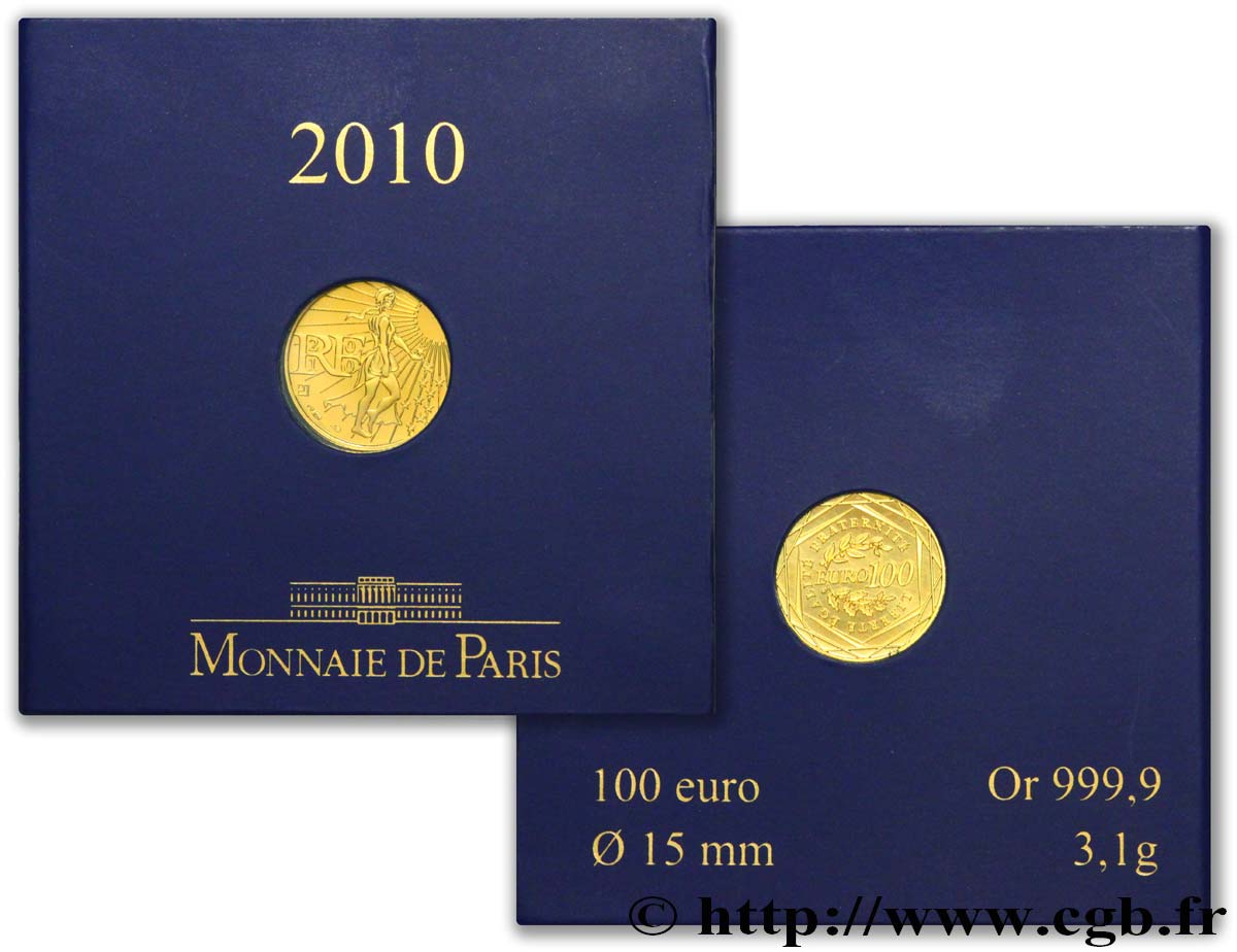 FRANCE 100 Euro LA SEMEUSE (or) 2010 BU
