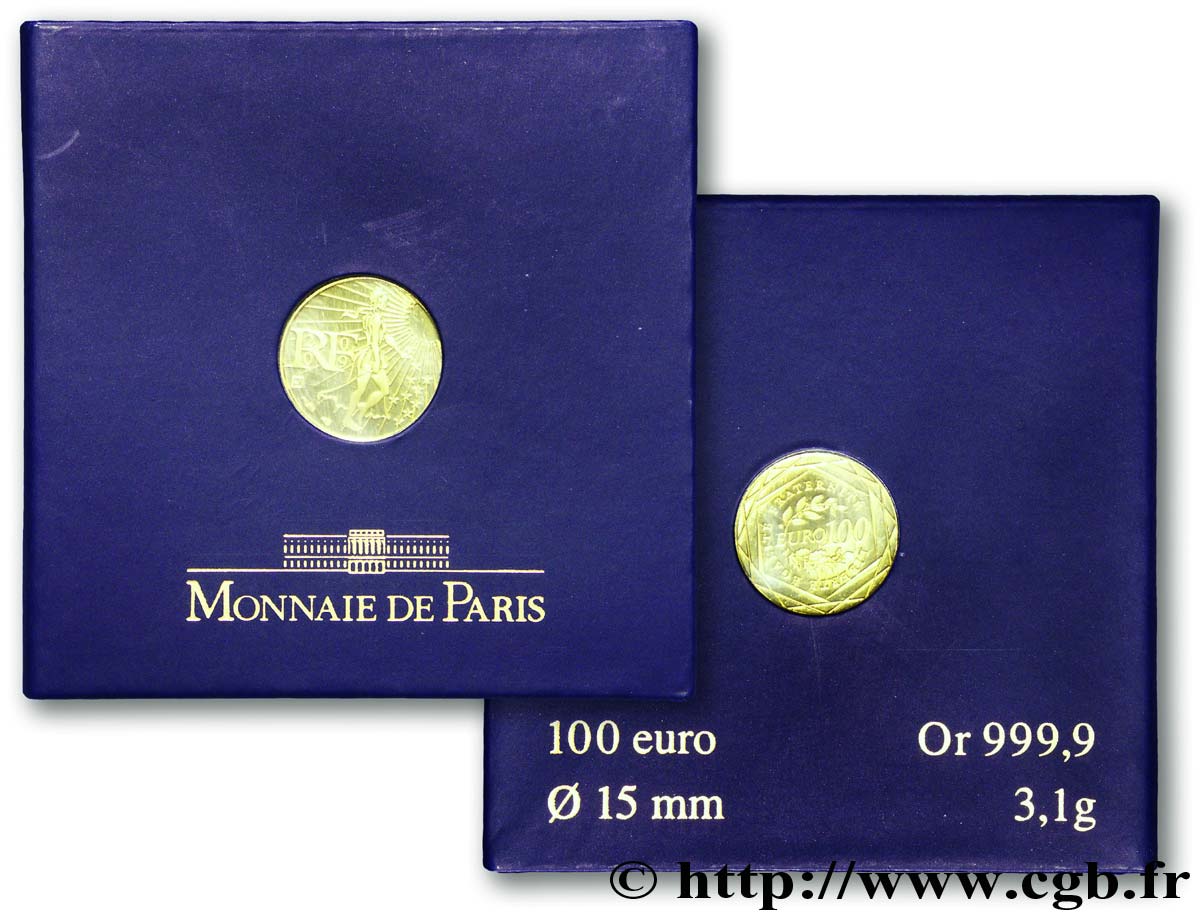 FRANCE 100 Euro LA SEMEUSE (or) 2009 Brilliant Uncirculated
