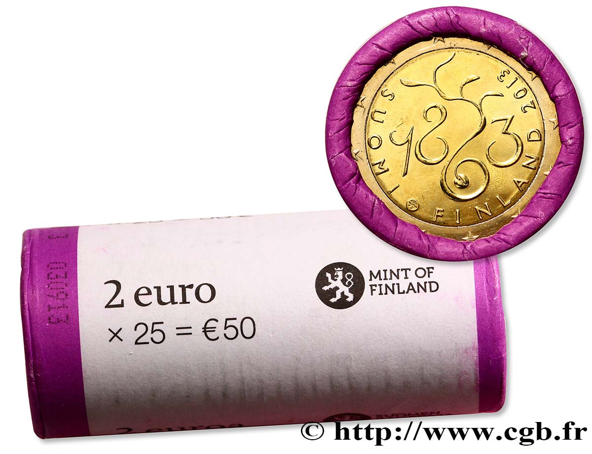 FINLAND Rouleau 25 x 2 Euro DIÈTE DE 1863 2013 MS