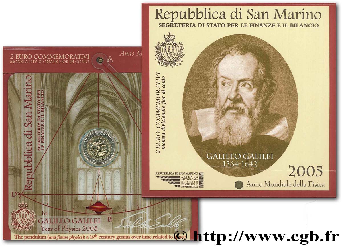 SAN MARINO 2 Euro ANNÉE MONDIALE DE LA PHYSIQUE 2005 BU