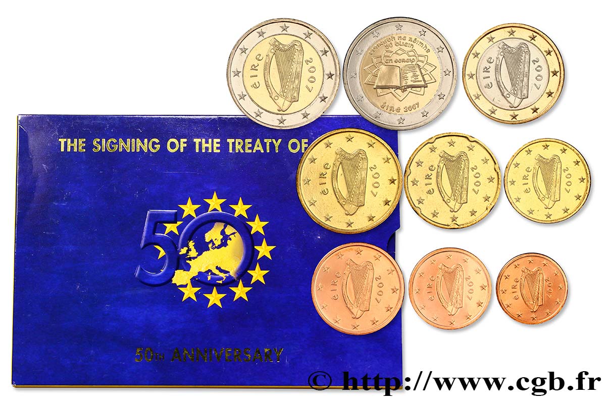IRLANDE SÉRIE Euro BRILLANT UNIVERSEL - TRAITÉ DE ROME 2007 BU