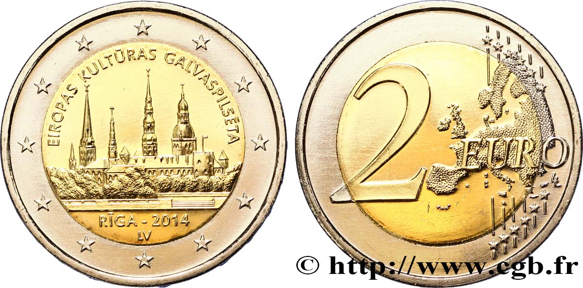 LETTONIA 2 Euro RIGA 2014 2014 MS
