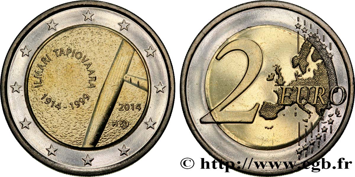 FINLANDIA 2 Euro ILMARI TAPIOVAARA 2014 MS63