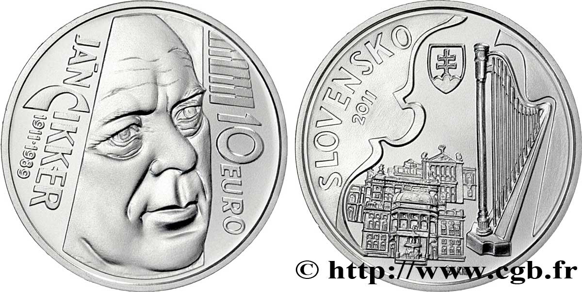 ESLOVAQUIA 10 Euro JAN CIKKER 2011 BU