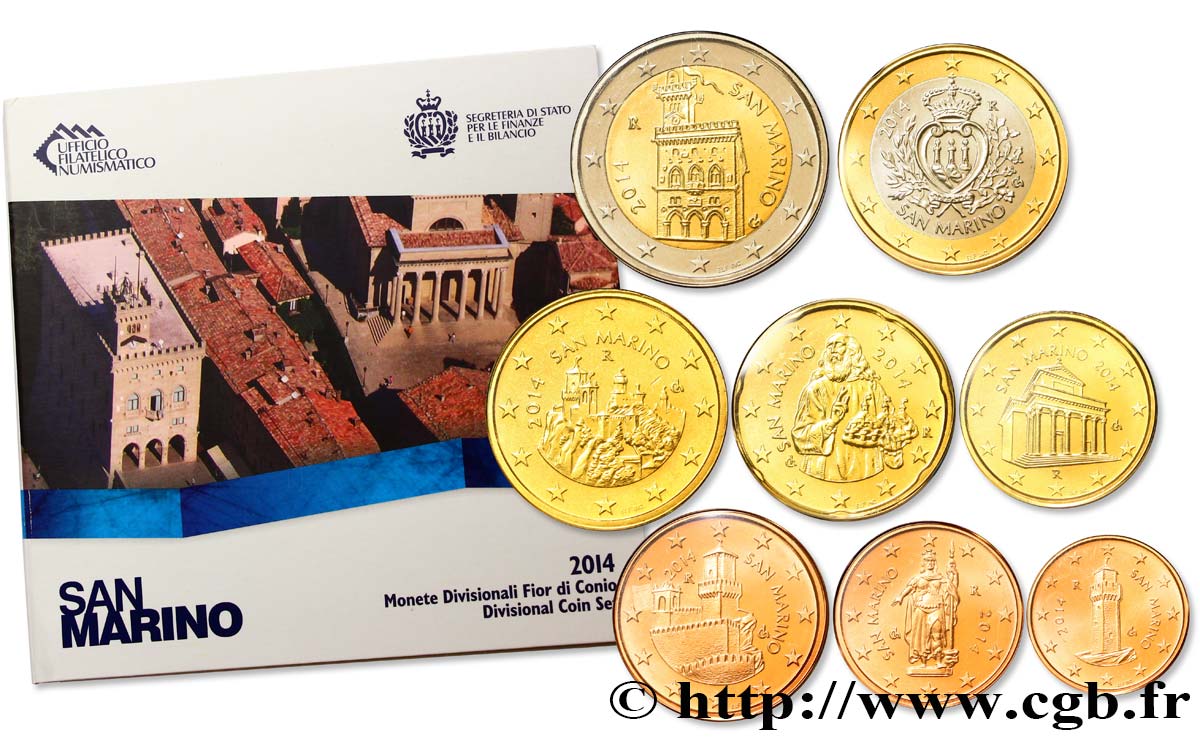 SAN MARINO SÉRIE Euro BRILLANT UNIVERSEL 2014 Brilliant Uncirculated