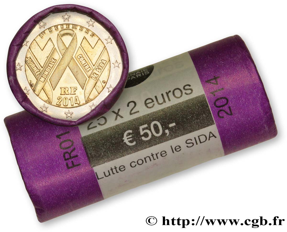 FRANCE Rouleau 25 x 2 Euro SIDACTION 2014 MS63