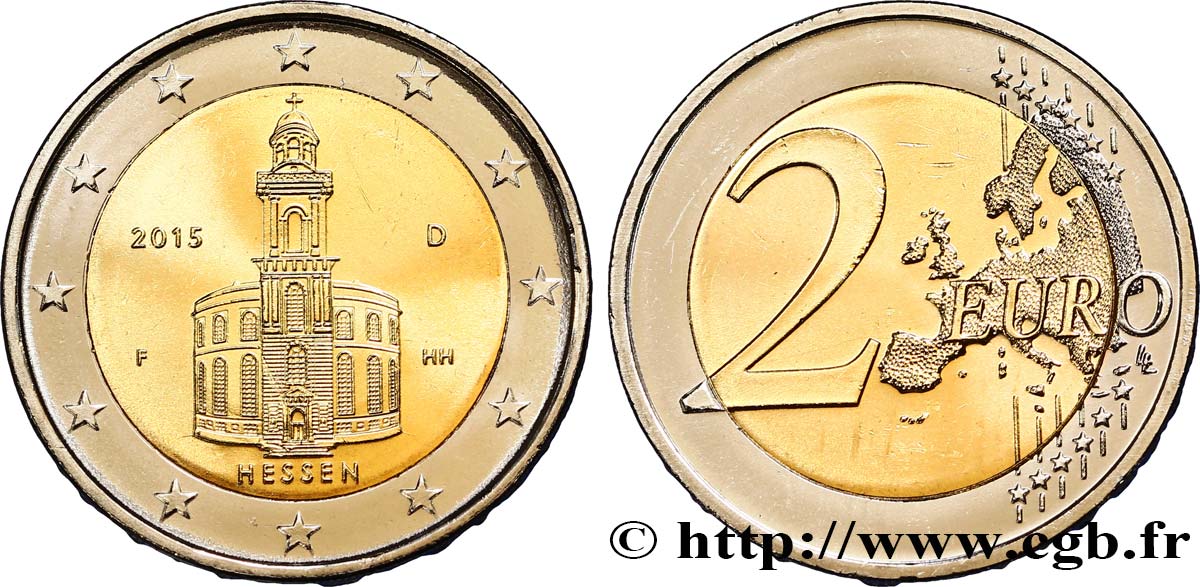 ALLEMAGNE 2 Euro HESSE - EGLISE SAINT-PAUL 2015 SPL