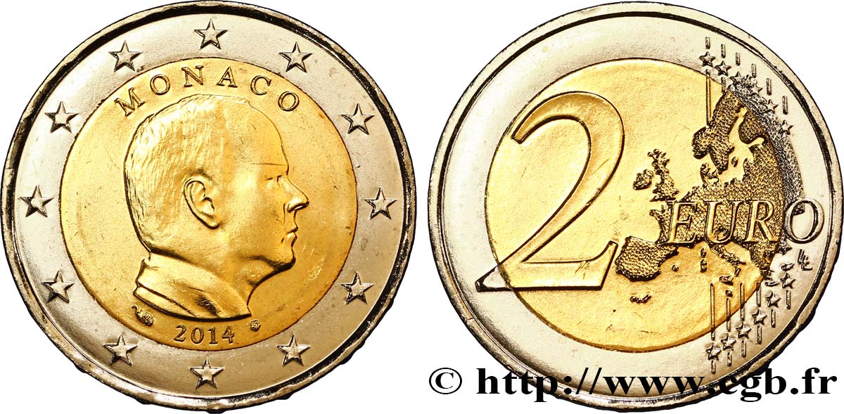 MONACO 2 Euro PRINCE ALBERT II 2014 SPL