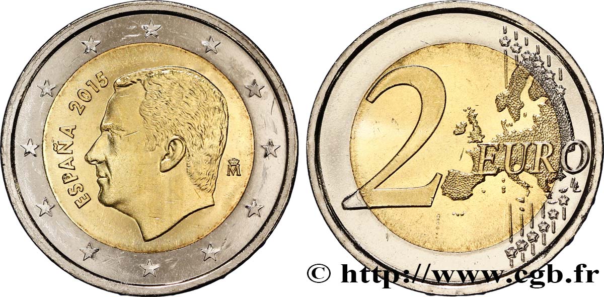 SPAGNA 2 Euro FELIPE VI 2015 MS63