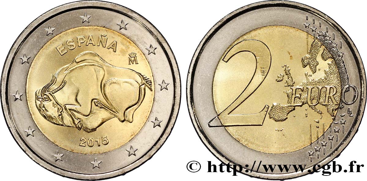 SPAIN 2 Euro GROTTE D ALTAMIRA 2015 MS
