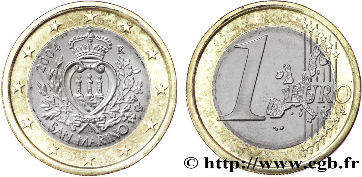 RÉPUBLIQUE DE SAINT- MARIN 1 Euro ARMOIRIES 2004 SPL63
