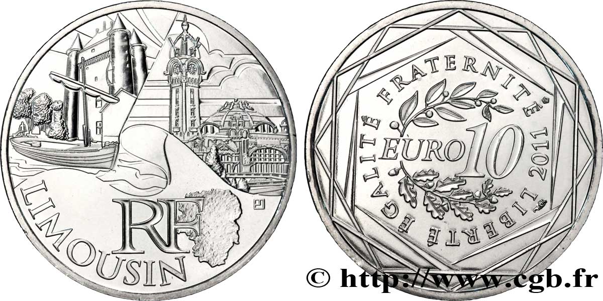 FRANCIA 10 Euro des RÉGIONS - LIMOUSIN
 2011 MS63