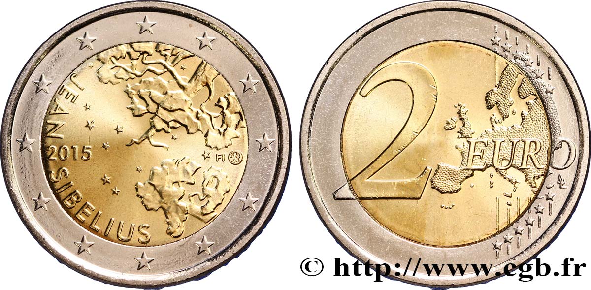 FINLAND 2 Euro JEAN SIBELIUS 2015 MS