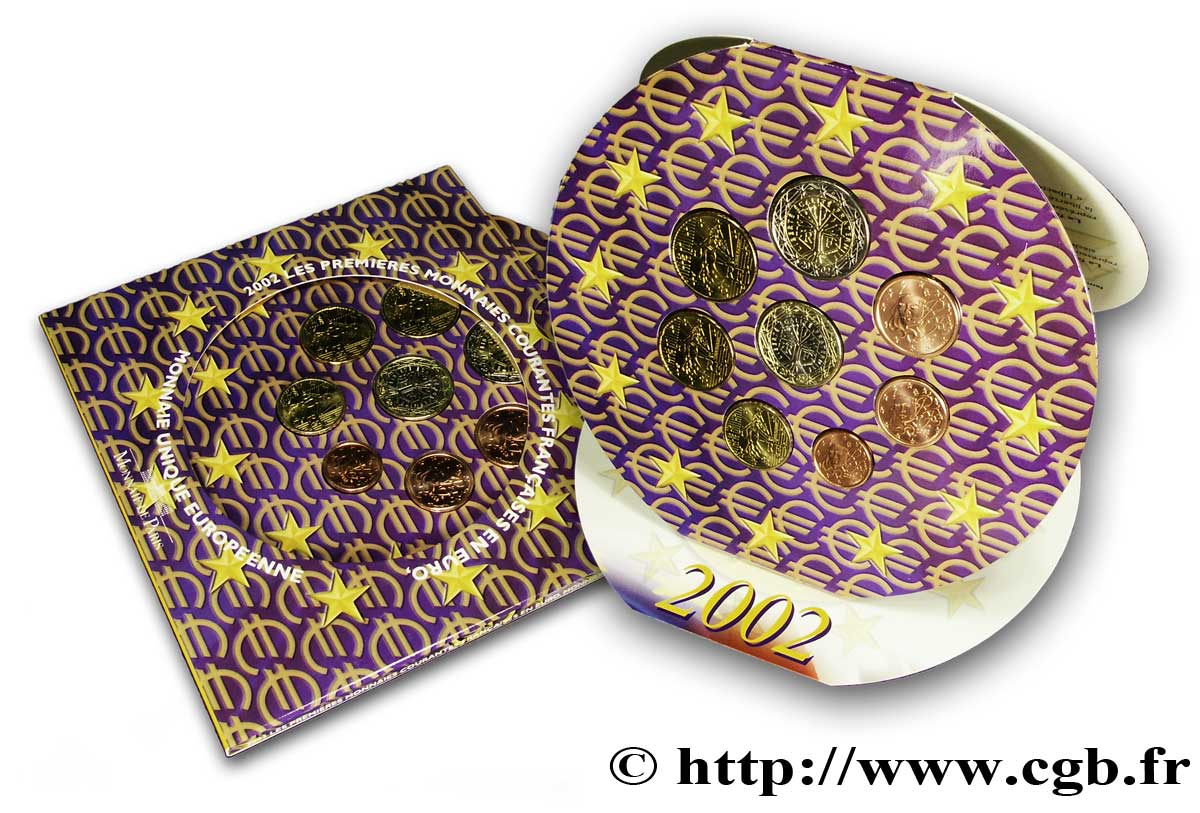 FRANCE SÉRIE Euro BRILLANT UNIVERSEL  2002 Brilliant Uncirculated