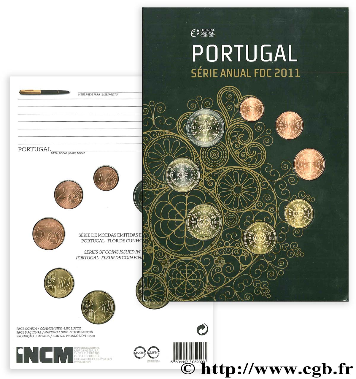 PORTUGAL SÉRIE Euro FDC 2011 MS
