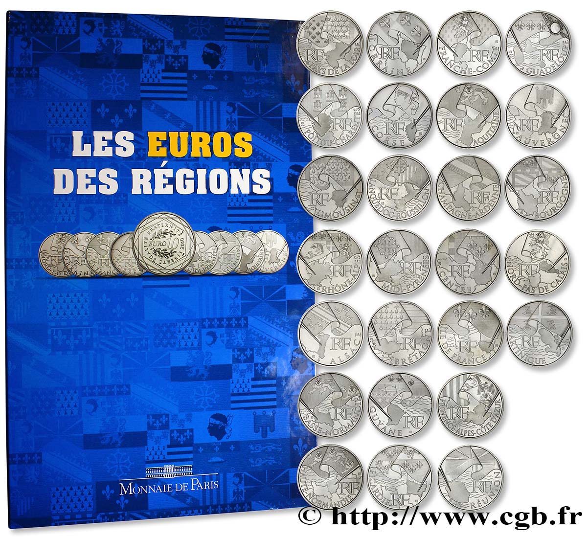 FRANCE Lot des 27 pièces 10 Euro des RÉGIONS 2010 2010 MS