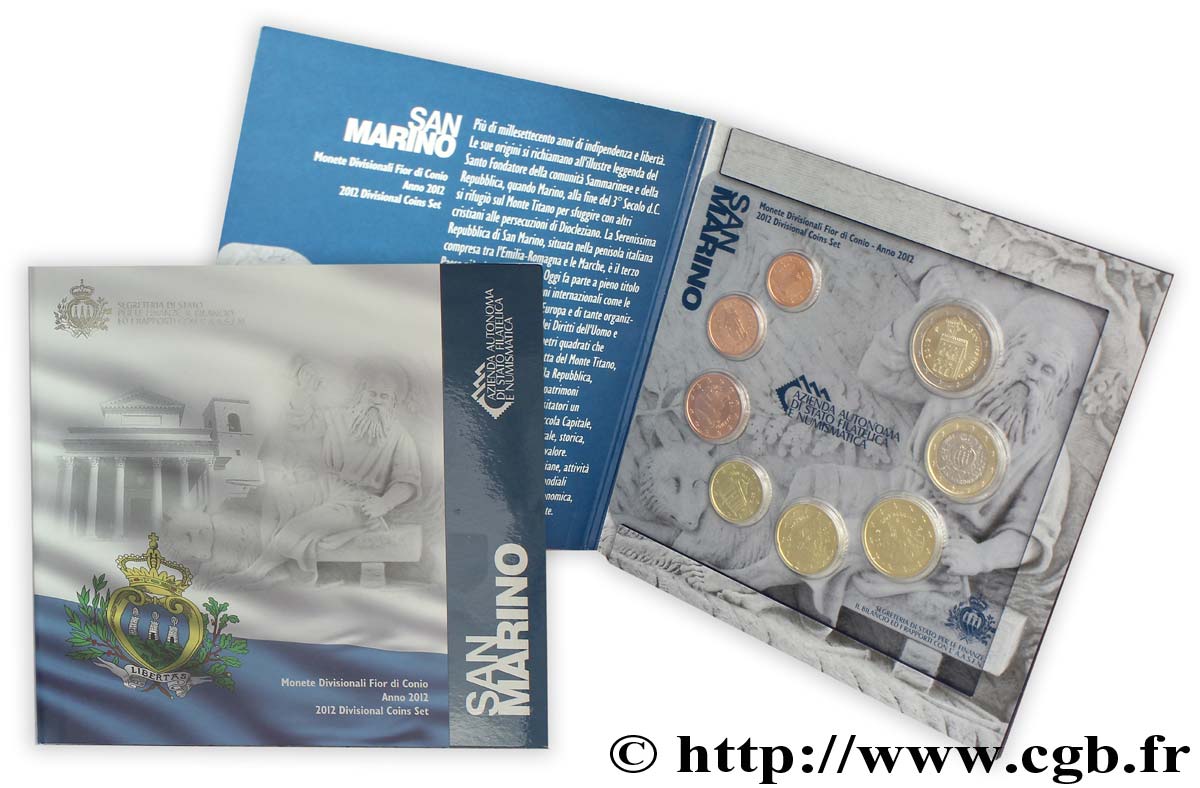 RÉPUBLIQUE DE SAINT- MARIN SÉRIE Euro BRILLANT UNIVERSEL 2012 BU