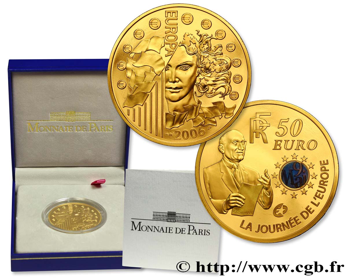 FRANCE Belle Épreuve 50 Euro L EUROPA - LA JOURNÉE  DE L’EUROPE 2006 Proof set