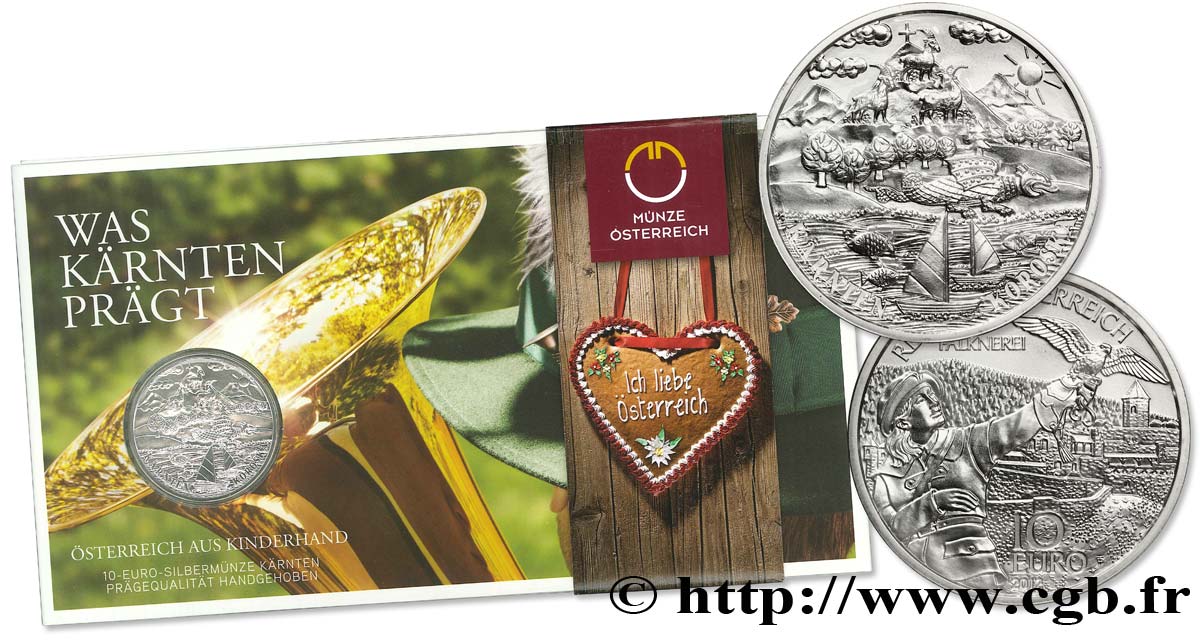 AUTRICHE Blister 10 Euro CARINTHIE (Kärnten) 2012 BU
