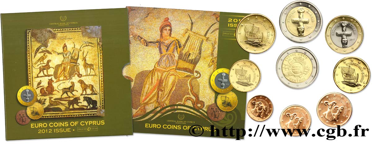 CYPRUS SÉRIE Euro BRILLANT UNIVERSEL - Mosaïques de Paphos 2012 Brilliant Uncirculated
