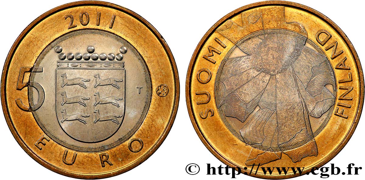 FINLAND 5 Euro OSTROBOTHNIA 2011 MS