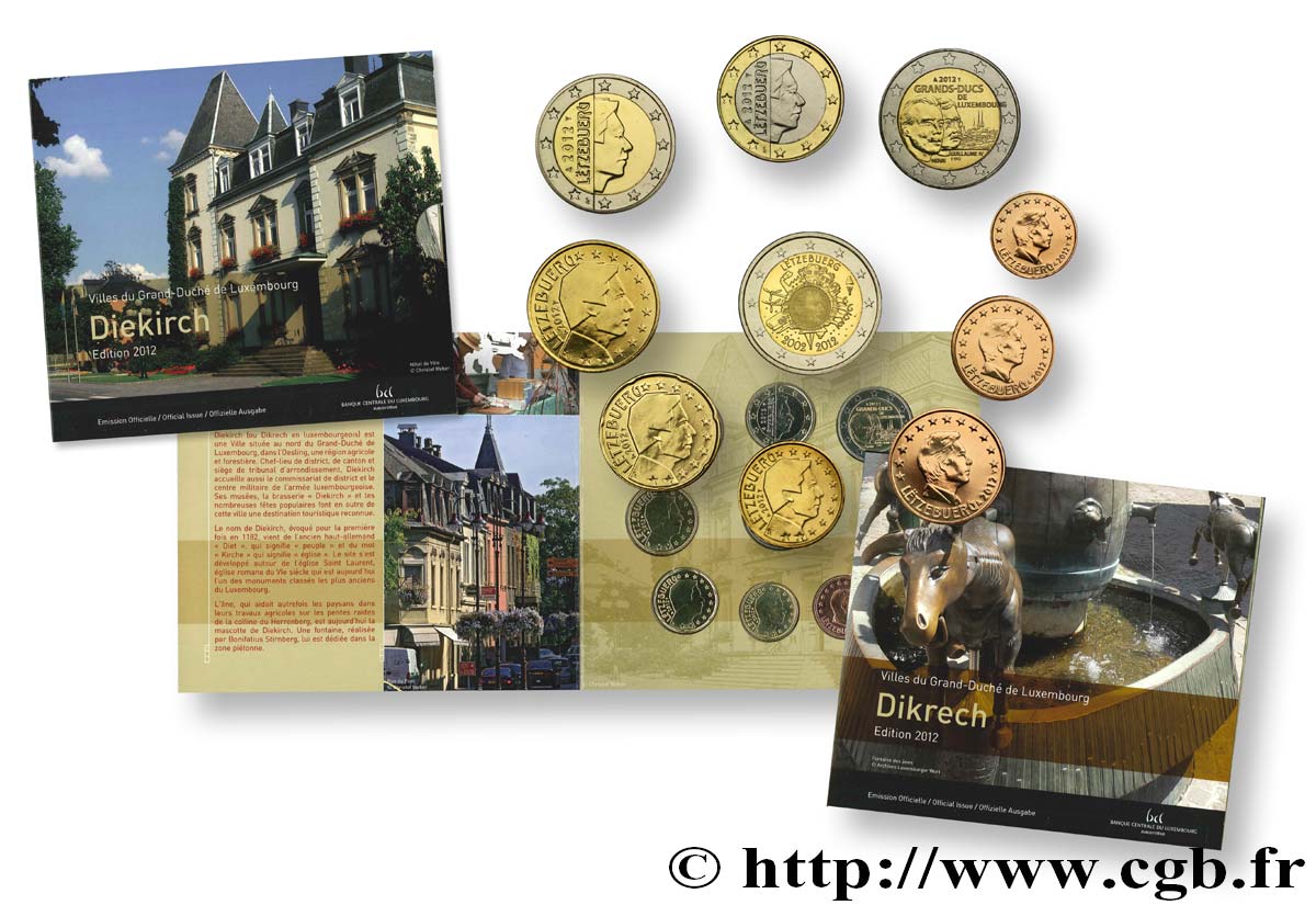 LUXEMBOURG SÉRIE Euro BRILLANT UNIVERSEL - Ville de Diekirch 2012 Brilliant Uncirculated
