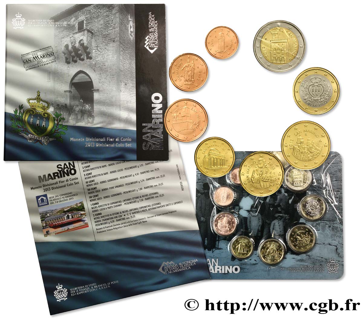 SAN MARINO SÉRIE Euro BRILLANT UNIVERSEL 2013 Brilliant Uncirculated