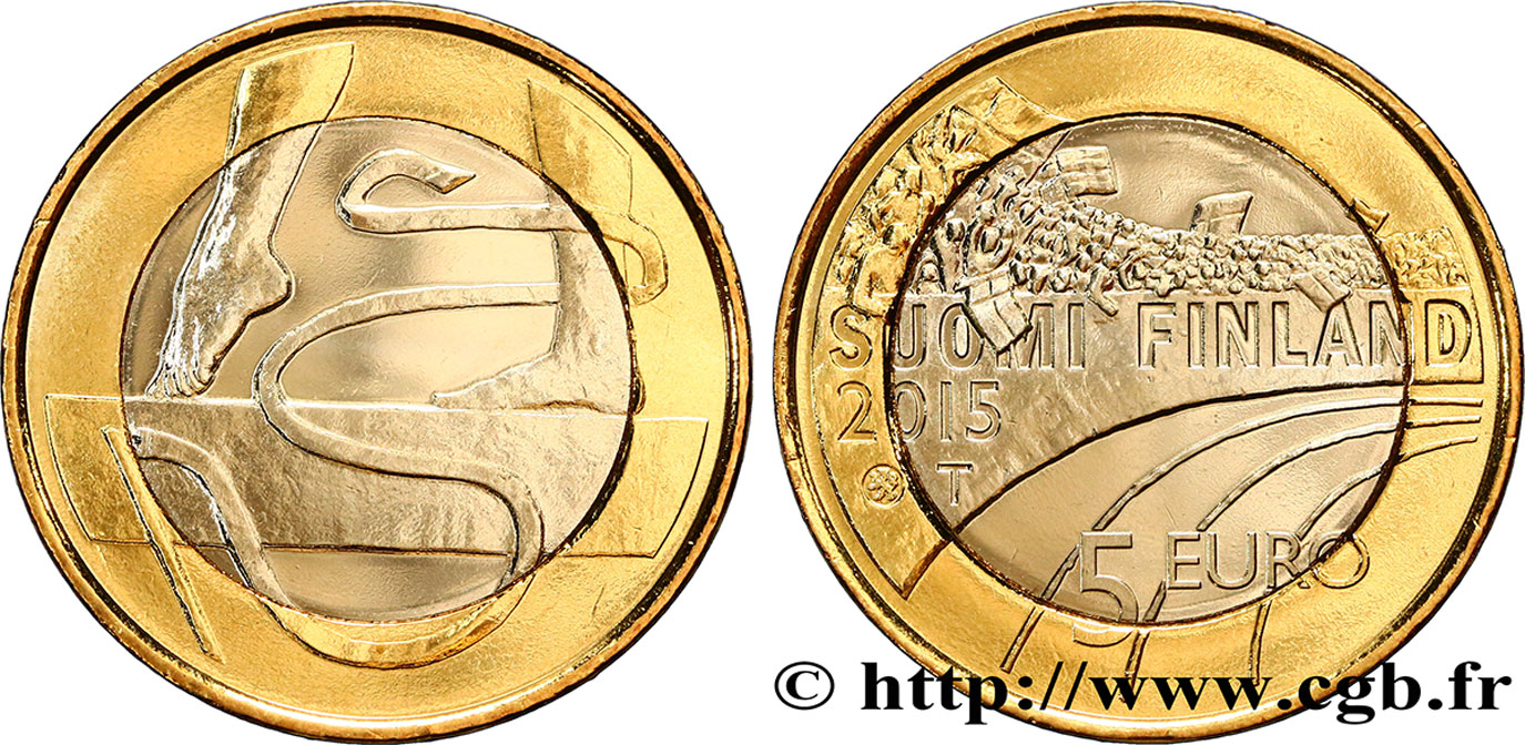 FINLANDIA 5 Euro GYMNASTIQUE (série sport) 2015 MS