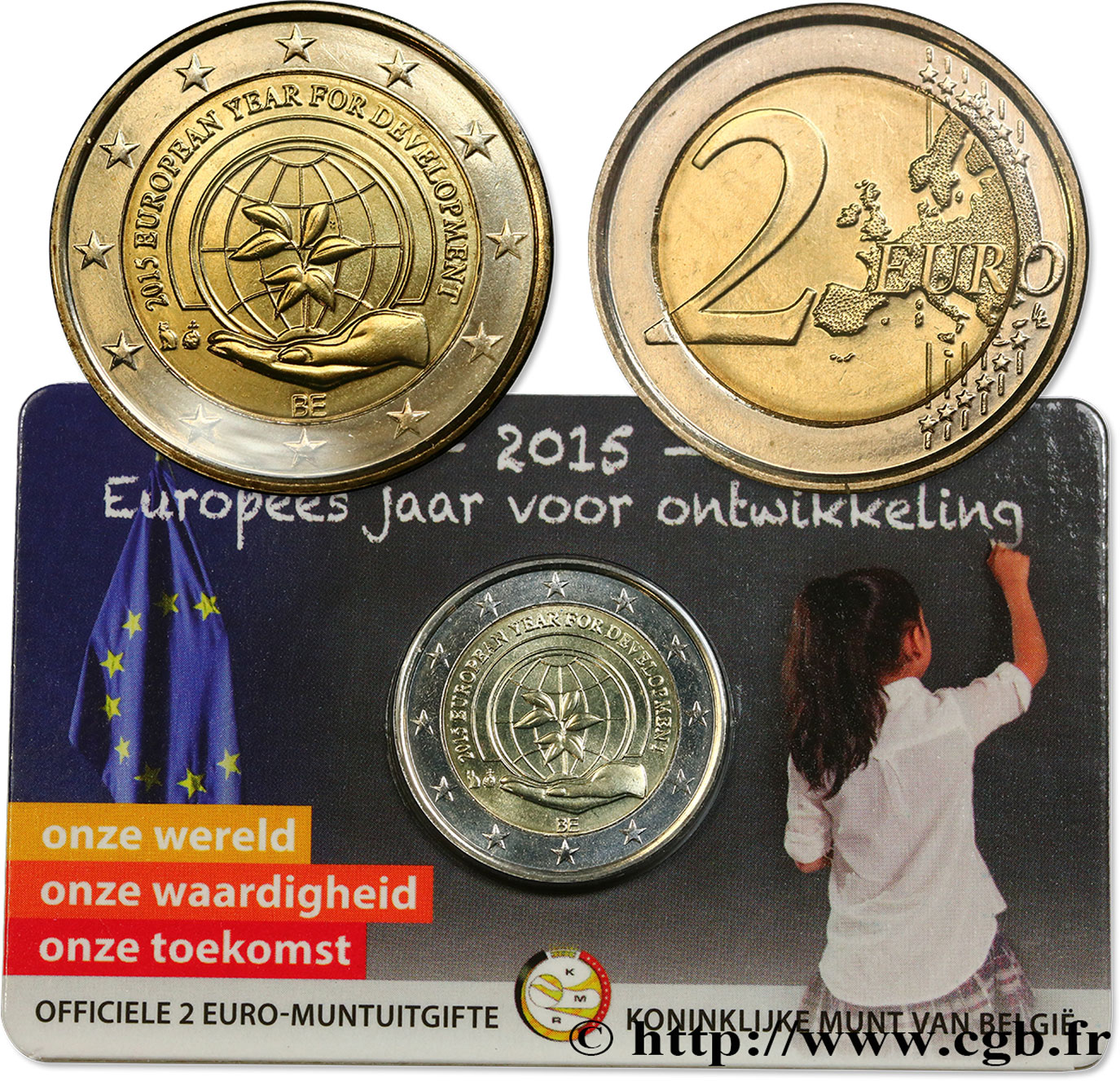 BELGIQUE Coin-card 2 Euro 2015 : ANNÉE EUROPÉENNE DU DÉVELOPPEMENT  2015 FDC
