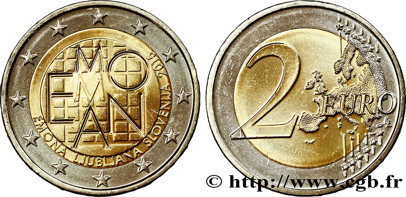 ESLOVENIA 2 Euro 2000e ANNIVERSAIRE DE LA FONDATION DE LJUBLJANA 2015 SC