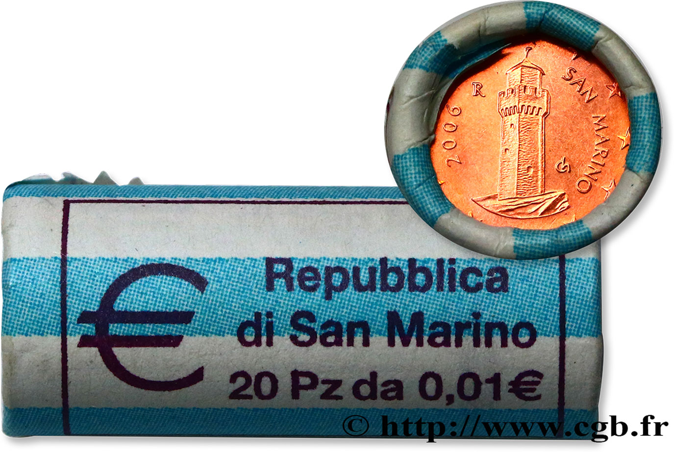 SAN MARINO Rouleau 20 x 1 Cent MONTALE 2006 MS63