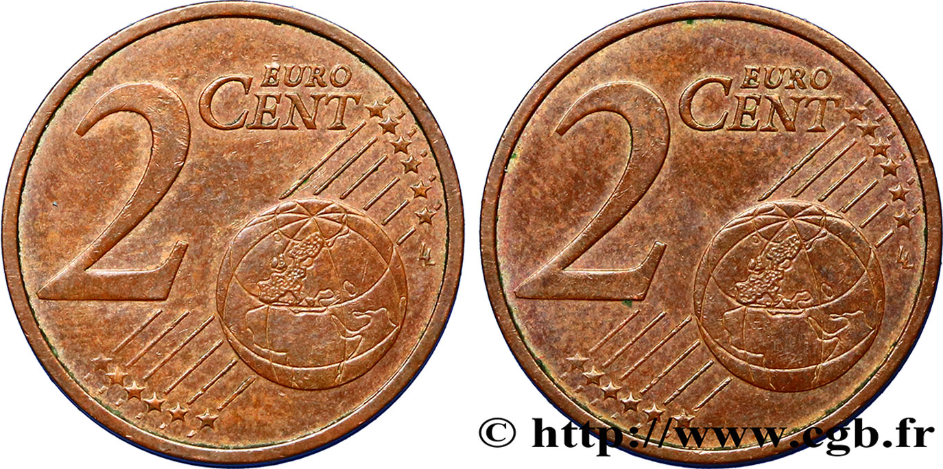 EUROPEAN CENTRAL BANK 2 Cent Euro biface - double face commune n.d. SPL