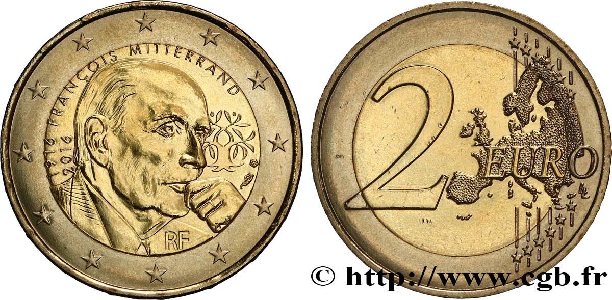 FRANCE 2 Euro FRANÇOIS MITTERRAND 2016 MS