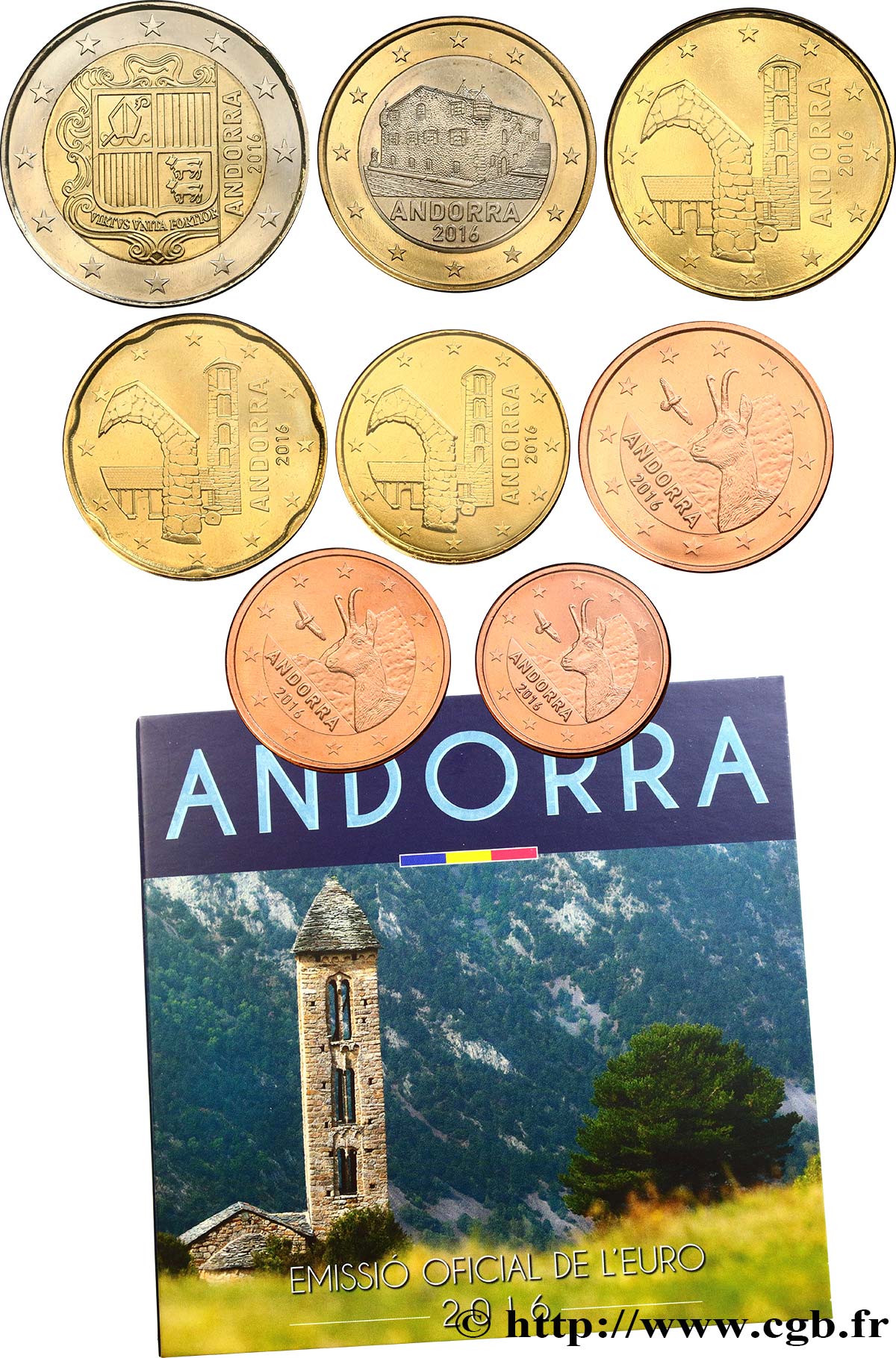 ANDORRA SÉRIE Euro BRILLANT UNIVERSEL  2016