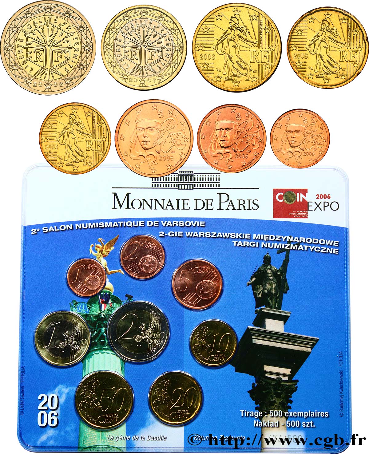 FRANCIA SÉRIE Euro COIN EXPO VARSOVIE 2006 2006 BU