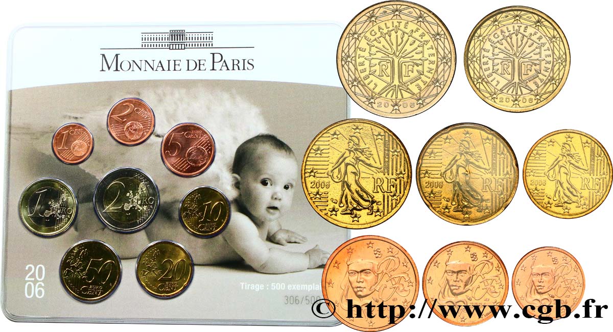 FRANKREICH SÉRIE Euro BABY SET (n°2) 2006 2006